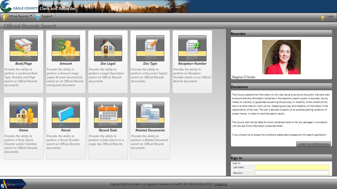 Eagle County Clerk & Recorder - Official Records Search