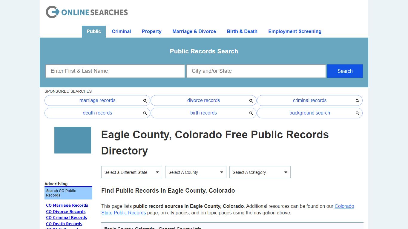 Eagle County, Colorado Public Records Directory